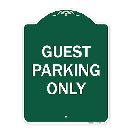 Signmission Guest Parking Only Heavy-Gauge Aluminum Architectural Sign, 24" x 18", GW-1824-9972 A-DES-GW-1824-9972
